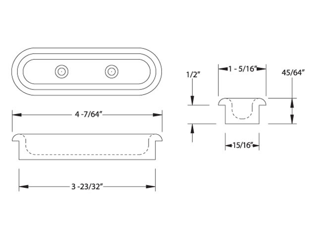 Oval Door Pull dimensions